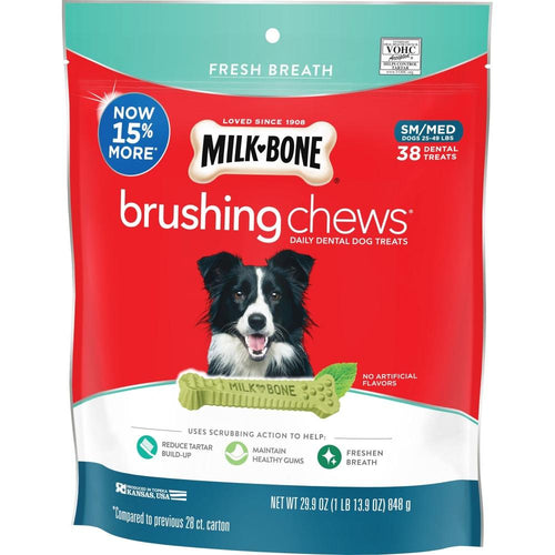 Milk-Bone Fresh Breath Daily Dental Brushing Chews for Small & Medium Dogs