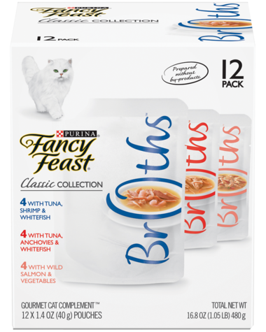 Purina Fancy Feast® Classic Seafood Broths for Cats Wet Cat Food Variety Pack