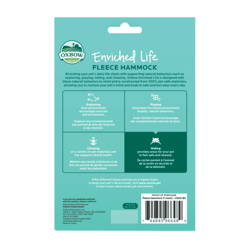 Oxbow Animal Health Enriched Life – Fleece Hammock