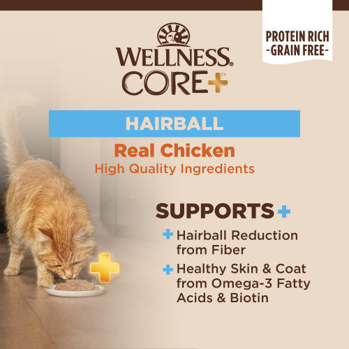 Wellness Wellness CORE+ Hairball Chicken Recipe for Adult Cats