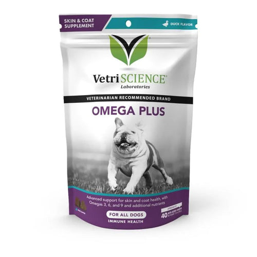 Vetriscience Omega Plus Advanced Skin Supplement for Dogs CHEWS