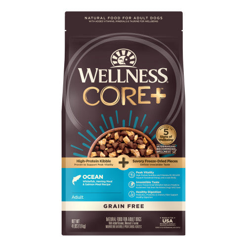 Wellness CORE+ Grain Free Ocean Whitefish, Herring Meal & Salmon Meal Recipe Dry Dog Food