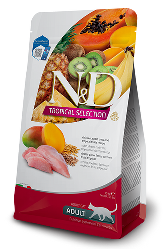 Farmina N&D Tropical Selection Feline Chicken, Spelt, Oats and Tropical Fruits Feline Dry Cat Food