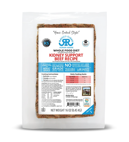 Raised Right Kidney Support Beef Adult Dog Recipe