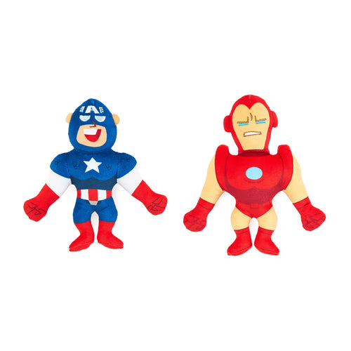 ZippyPaws Marvel Avengers Plush 2-Pack – Captain America & Iron Man Dog Toys