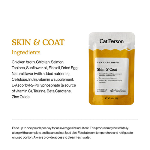 Weruva Cat Person Skin & Coat Supplement Chicken & Salmon Recipe in Gravy