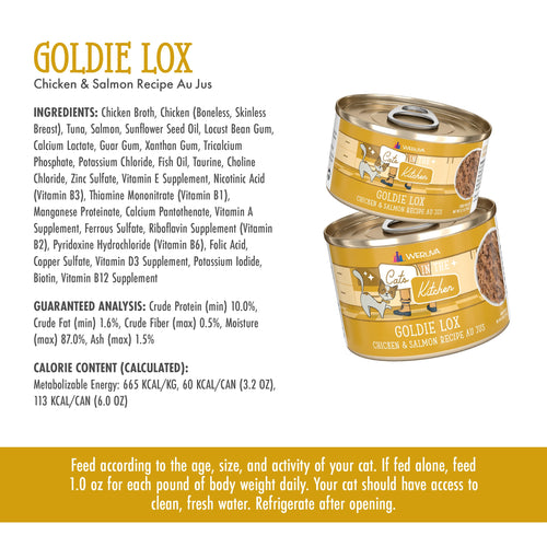Weruva Goldie Lox Chicken and Salmon Recipe Au Jus Canned Cat Food