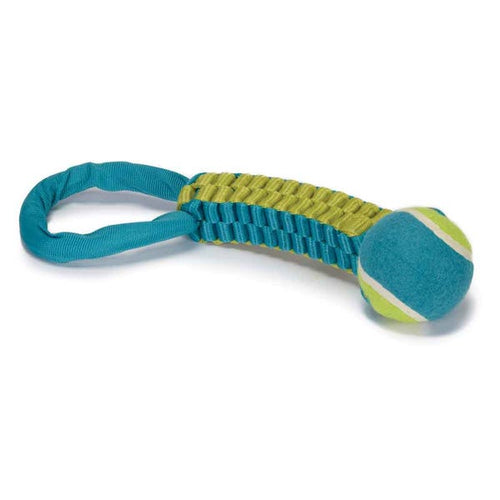 Boss PetEdge Chomper Braided Nylon Tennis Ball Tugs Dog Toy