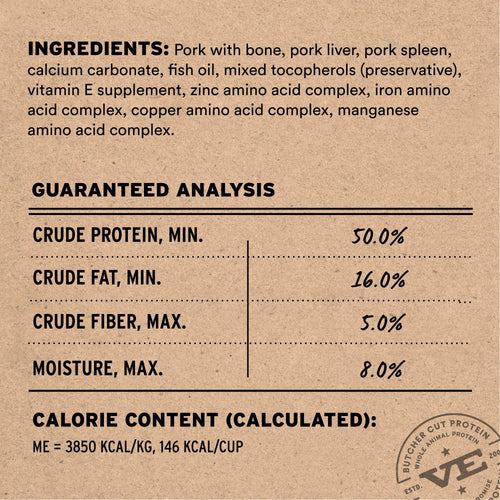 Vital Essentials Freeze-Dried Raw Protein Pork Soft Nibs Meal or Mixer Dog Food