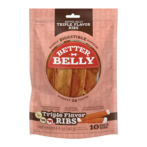 Better Belly Triple Flavor Ribs Dog Treats