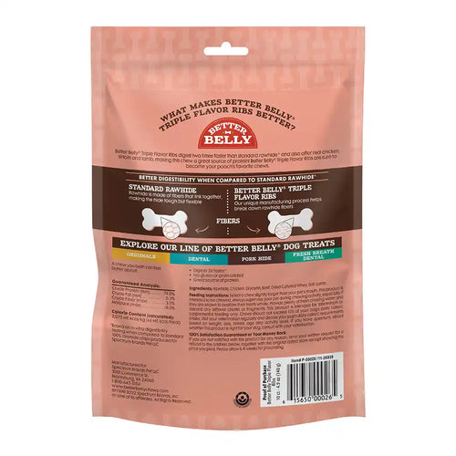 Better Belly Triple Flavor Ribs Dog Treats