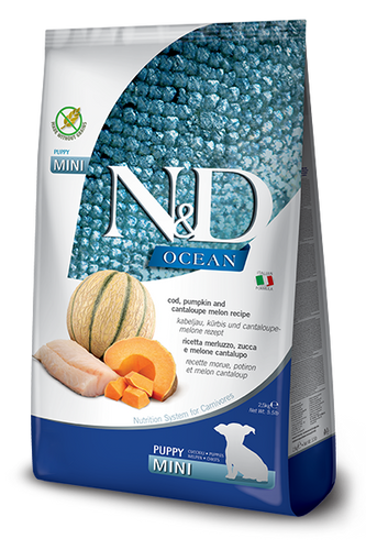 Farmina N&D Ocean Canine Cod, Pumpkin and Cantaloupe Melon Puppy Mini Dry Dog Food