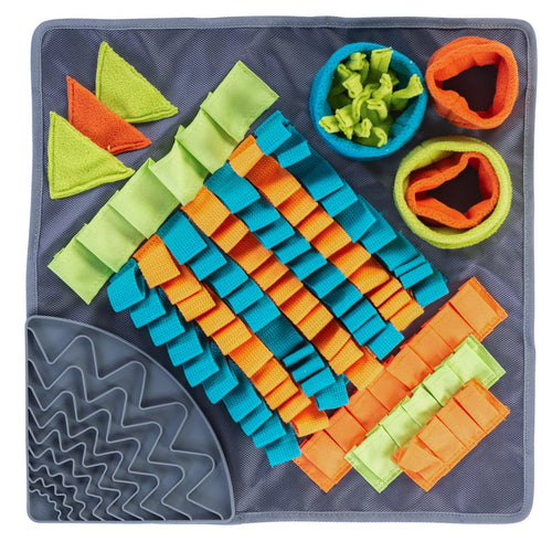 Messy Mutts Square Forage/Snuffle Mat plus Lick Mat, 16 x 16