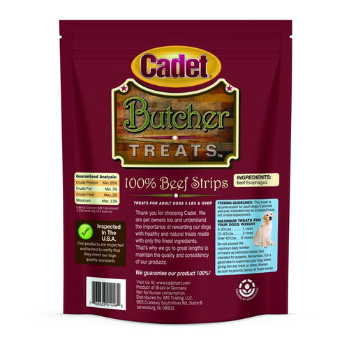 Cadet Butcher Treats 100% Beef Strips Dog Treats
