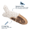 Tall Tails Natural Leather Crunch Fish Rope Dog Toy