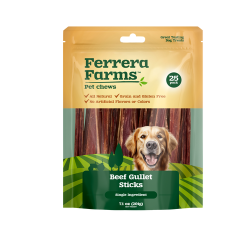 Ferrera Farms Beef Gullet Sticks 25 pk Dog Treats