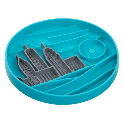 Messy Mutts Urban City Scene 8 Silicone Therapeutic Dog Lick Bowl-Interactive Dog Feeder