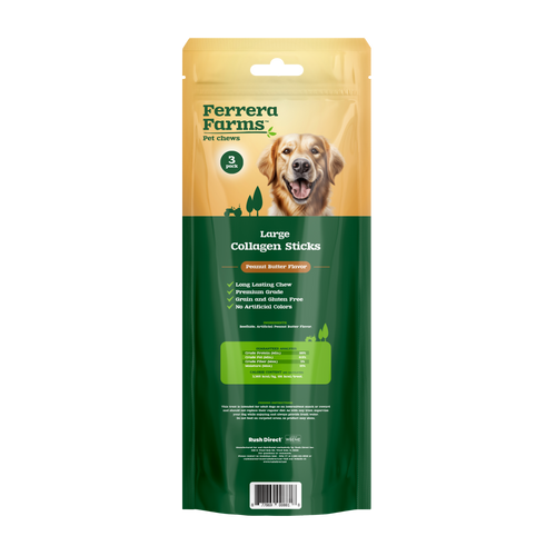 Ferrera Farms Collagen Sticks Large 3 pk Dog Treats