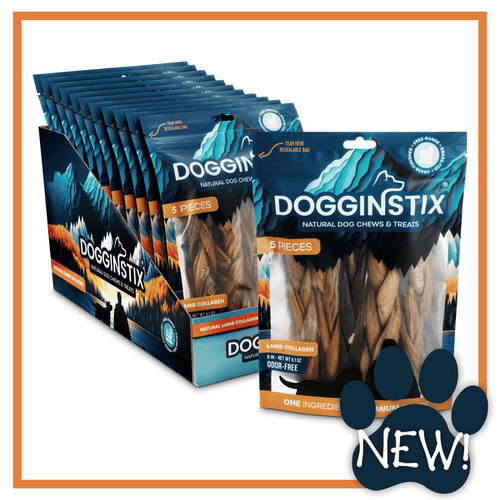 Dogginstix Braided Lamb Collagen 6 (5 Pack Bag)