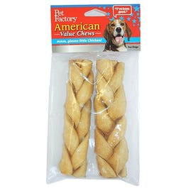 Dog Treats, American Beefhide Braid, 6-7-in., 2-Pk.