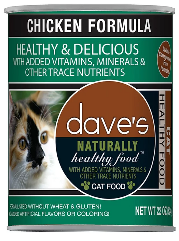 Dave’s Naturally Healthy Canned Cat Food Chicken Formula (22 oz Single Can)