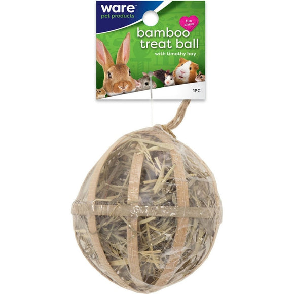 CRITTER WARE BAMBO TREAT BALL W HAY (NATURAL)