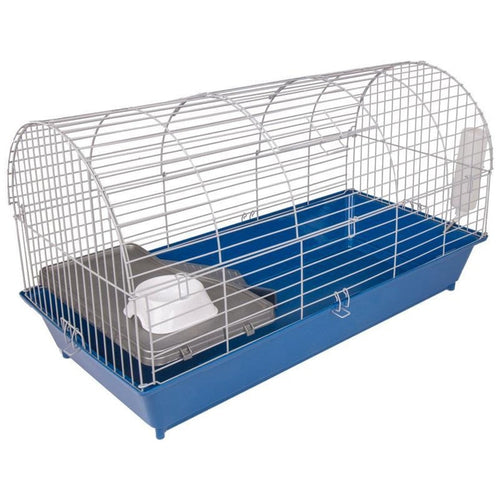 SMALL ANIMAL ROUND ROOF CAGE (35 INCH, BLUE/SILVER)