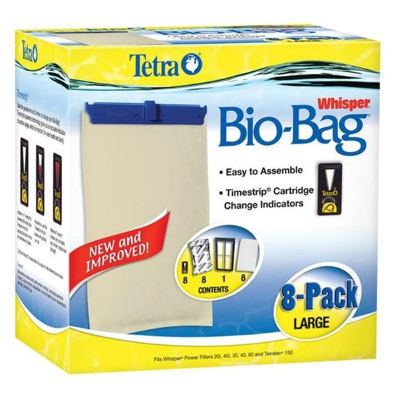 TETRA WHISPER UNASSEMBLED BIO BAG CARTRIDGE (LARGE/8 PACK)