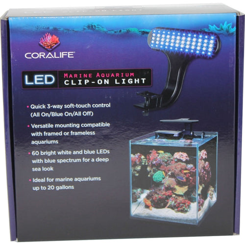 CORALIFE LED CLIP-ON MARINE AQUARIUM LIGHT FIXTURE (UP TO 20 GALLONS)